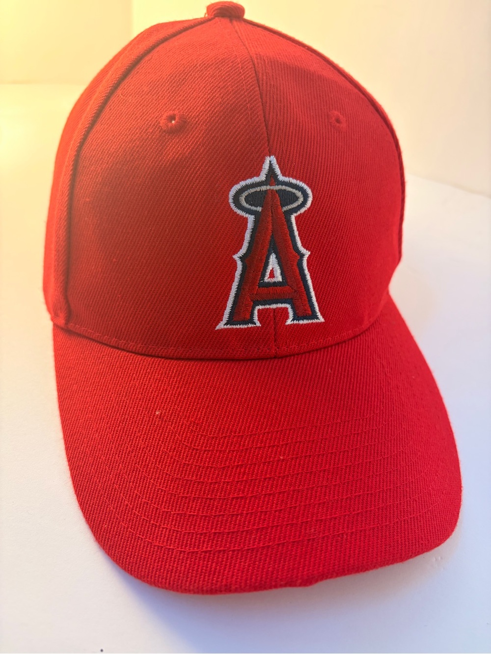 Angels Red Baseball Cap with Embroidered A Logo